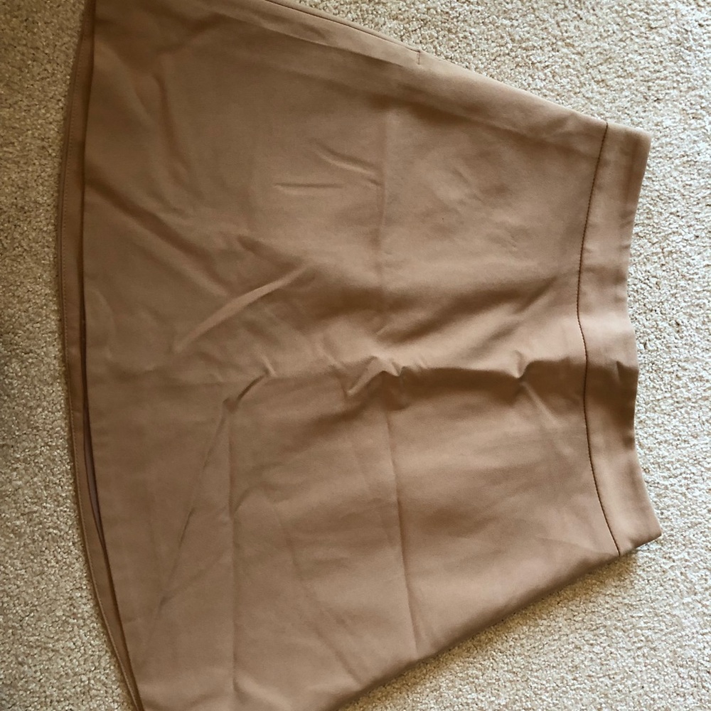 Express Beige Tan Camel Solid Back Zip Flare A Li… - image 1